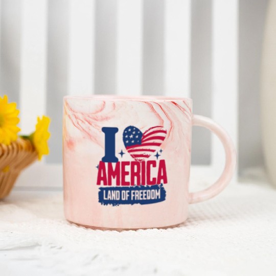 Clothing Apparel Marble Mugs i love america