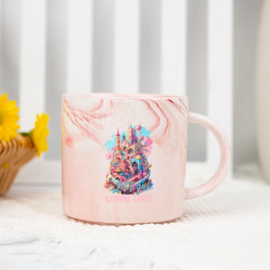 Let's Go Candy Land Graphic Marble Mugs