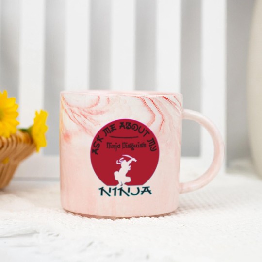 Ask Me About My Ninja Disguise Marble Mugs