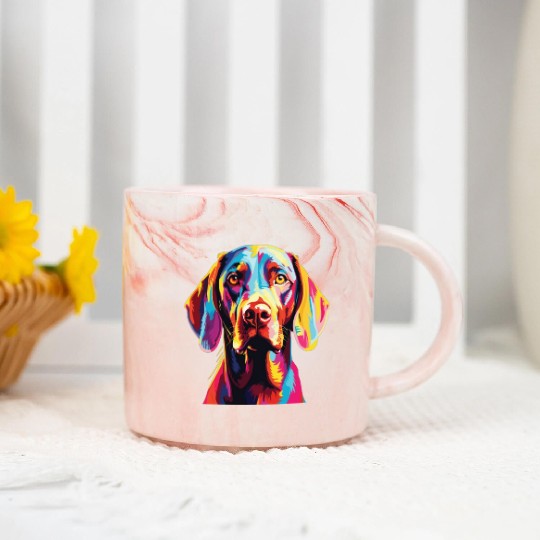 Watercolor Colorful Vizsla Marble Mugs