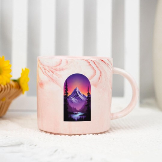 Violet Dawn The Mountains Majesty Marble Mugs