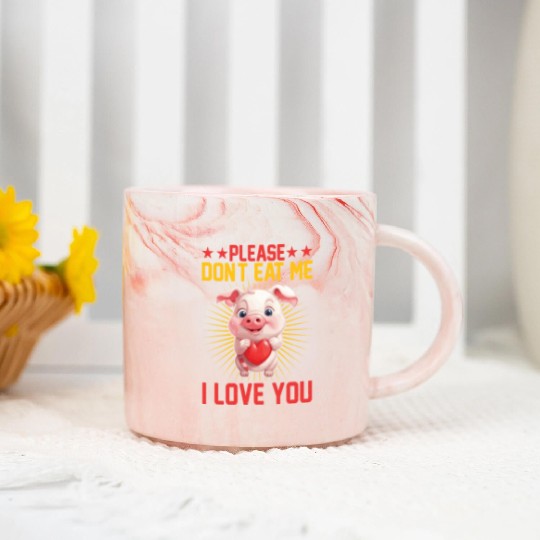 Please Don't Eat Me, I Love You 5 Marble Mugs
