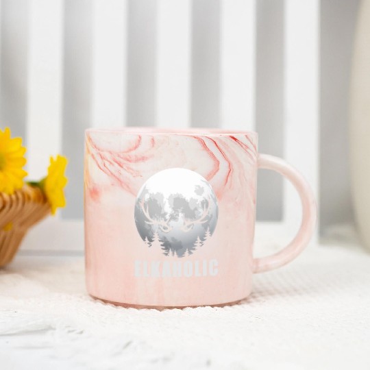 Elk Hunting Elkaholic Hunters Marble Mugs
