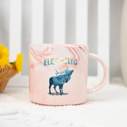 Elk Hunting Elkaholic Hunters Marble Mugs