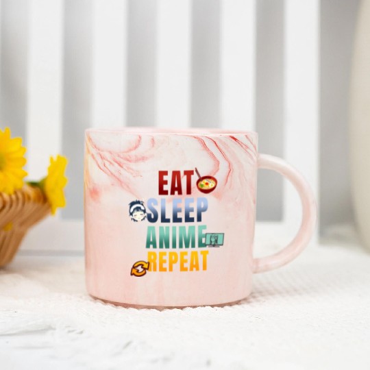 Eat Sleep Anime Repeat Cute Manga Animes Marble Mugs