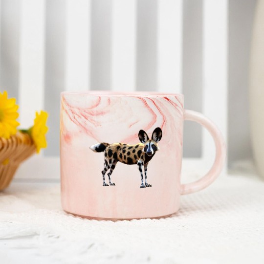 African Wild Dog 3D Marble Mugs