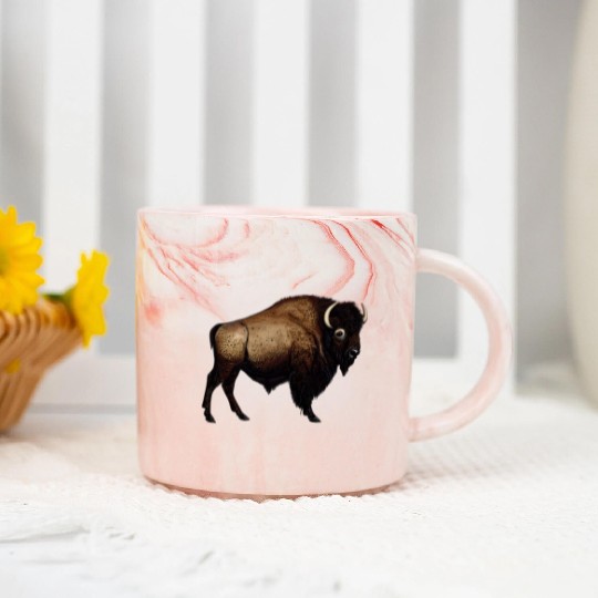 Bison art design majesty of nature buffalo Marble Mugs