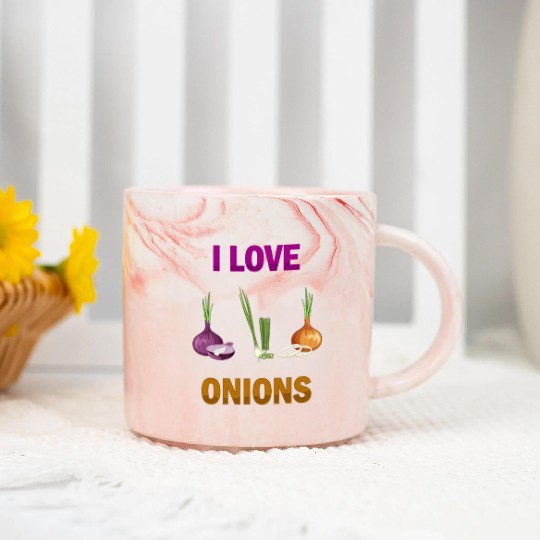 I Love Onions, For Onion and Vegetable Lovers Marble Mugs