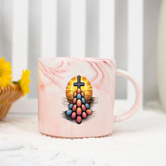 Christian Easter Day Cross Easter Egg Hunt Marble Mugs