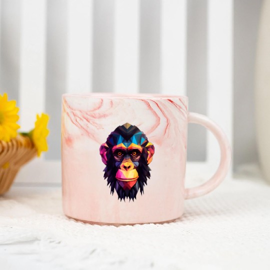 Geometric Style Chimpanzee Marble Mugs