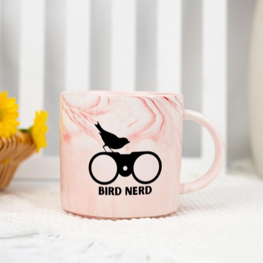 Bird Nerd Marble Mugs