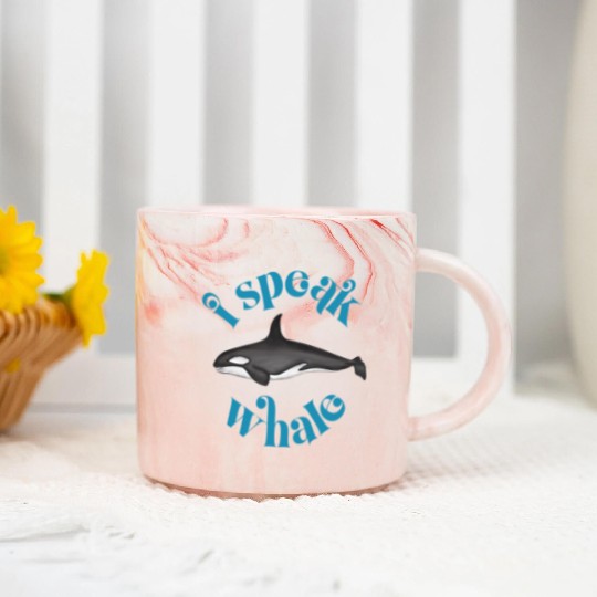 Cute I Speak Whale Orca Killer Whale Retro Style Marble Mugs