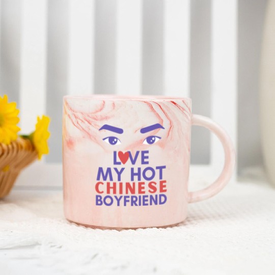 Love My Hot Chinese Boyfriend I Heart My Chinese Marble Mugs