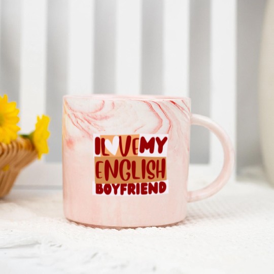 English Boyfriend, i love my English Boyfriend Marble Mugs