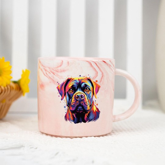 Watercolor Colorful Cane Corso Marble Mugs