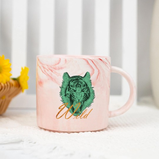 Wild hand drawn tiger head Marble Mugs