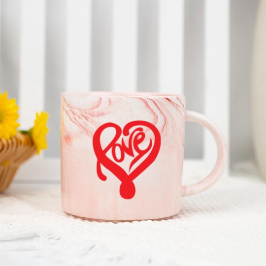 Love Heart Marble Mugs