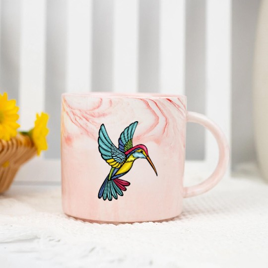 Colourful Hummingbird, Sweet and Elegant Style Marble Mugs