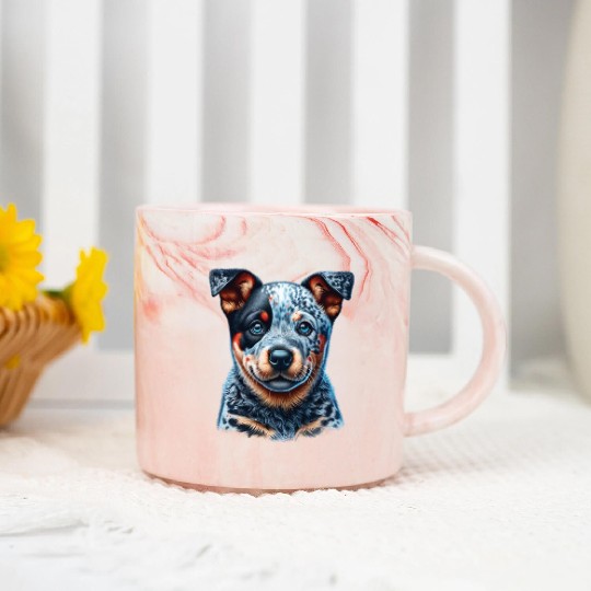 Playful Cattle Pup - Australian Cattle Dog Puppy Marble Mugs