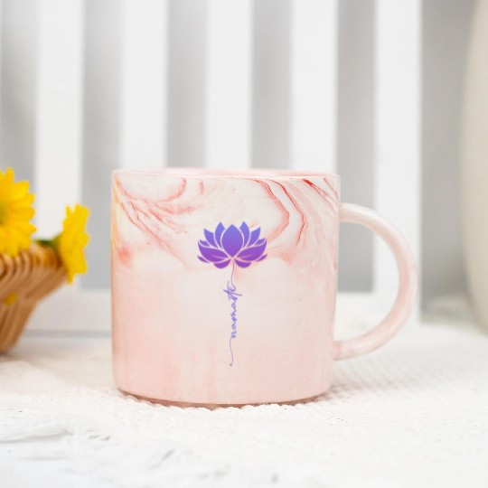 Namaste, Flower Yoga Marble Mugs Meditation