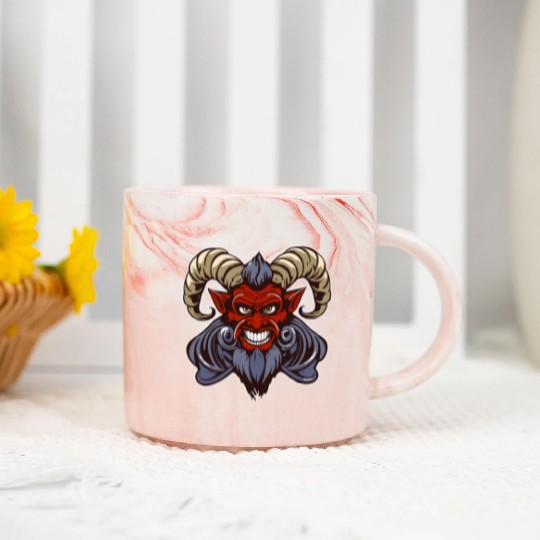 krampus devil head Marble Mugs