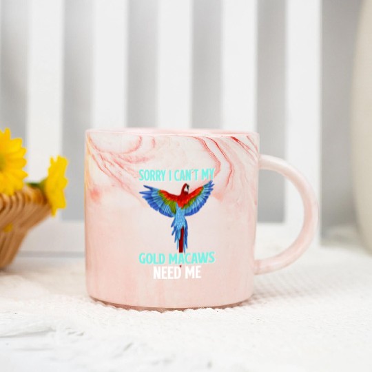 Gold Macaw Ornithologist Enthusiast Gift Marble Mugs