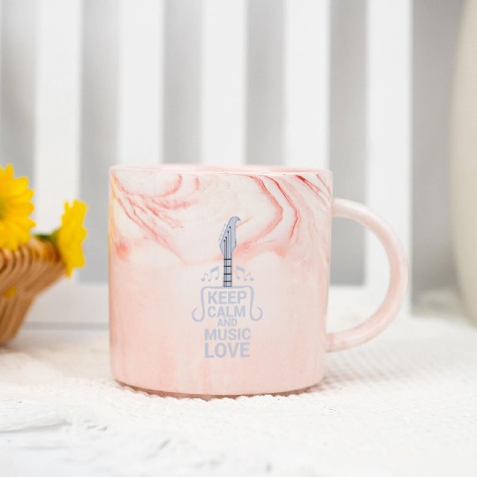 Keep Calm and Music Love Marble Mugs