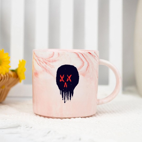Eternal Embrace - Gothic Skull Marble Mugs