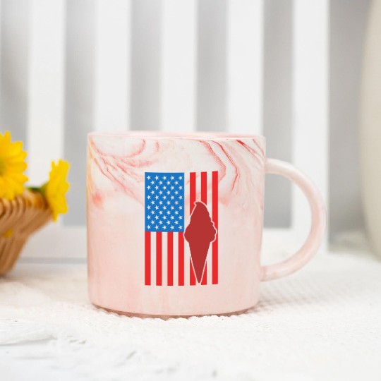 Ice Cream US Flag Marble Mugs
