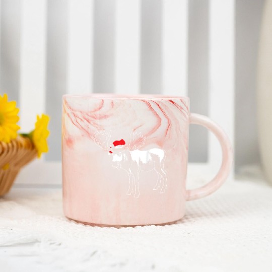 Christmas Moose X mas Deer Animal Fan Hilarious Marble Mugs