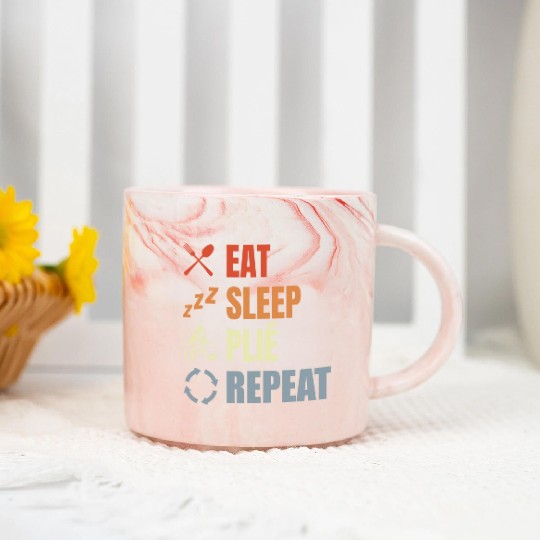 Eat Sleep Ballet Repeat Marble Mugs