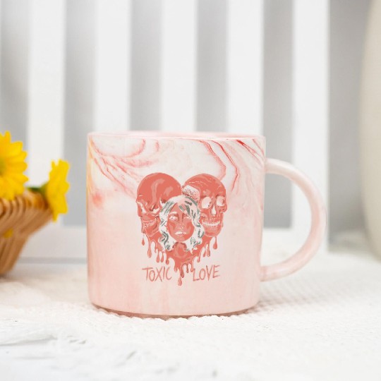 Toxic Love Valentine Couple Marble Mugs