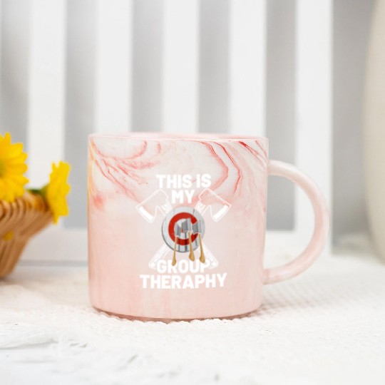 This Is My Group Therapy Axe Thrower Axe Throwinga Marble Mugs