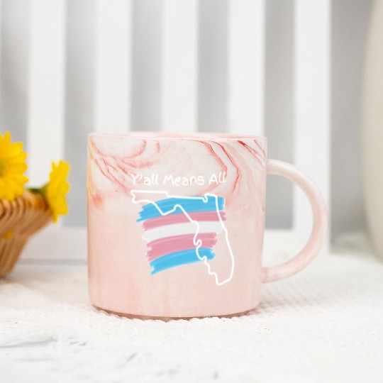 Y'all Means All - Transgender Pride Marble Mugs