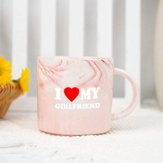I Love My Girlfriend Valentines Marble Mugs