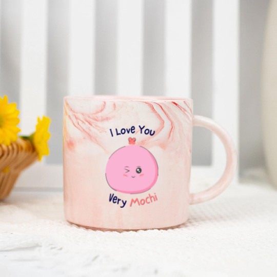 I love you very mochi | funny love pun Marble Mugs