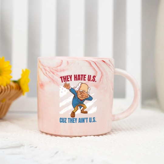 They E Us Cuz They Ain'T Us 4Th Of July Marble Mugs