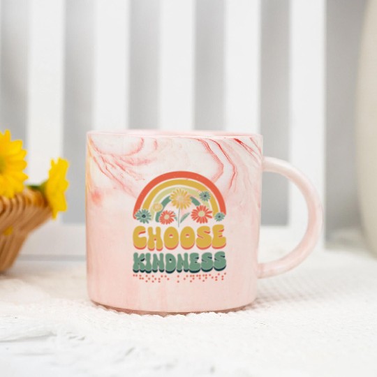 Choose Kindness Braille Alphabet Braille Language Marble Mugs