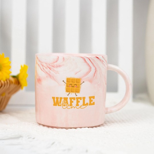 Waffle Time Favorite Food Marble Mugs
