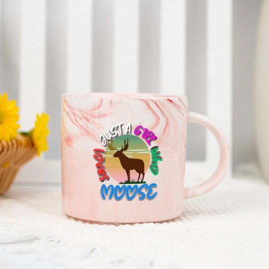 just a girl who loves moose Marble Mugs