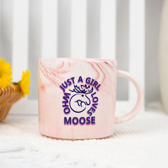 just a girl who loves moose Marble Mugs