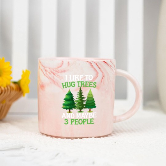 Tree Hugger Environmentalist Marble Mugs