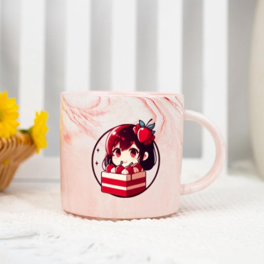 Red Velvet Cake Marble Mugs