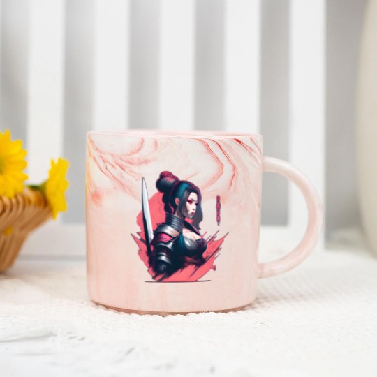 Cyberpunk Samurai Cyberpunk Marble Mugs