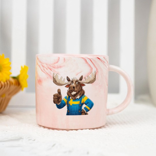 Swedish elk Marble Mugs