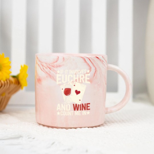 Euchre card game wine funny euchre Marble Mugs