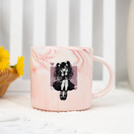 Gothic Maid Anime Harajuku Yami Kawaii Aesthetic Marble Mugs