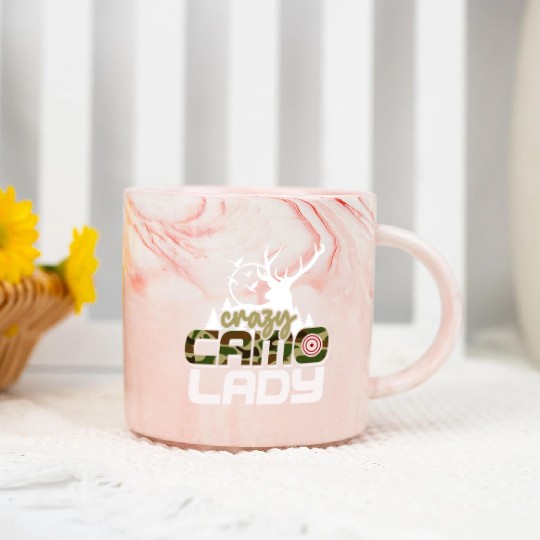 Crazy Camo Lady Women's Deer Hunting Season Camo Marble Mugs