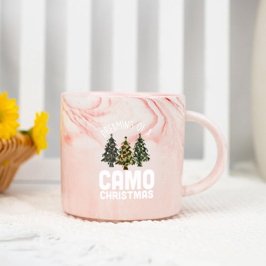I'm Dreaming Of A Camo Christmas Camouflage Marble Mugs