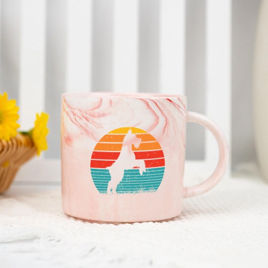 Schnauzer Dog Sunset Marble Mugs